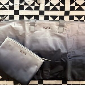 Tumi Men's Slate ombre blue/gray Overnight & Toiletry Pouch